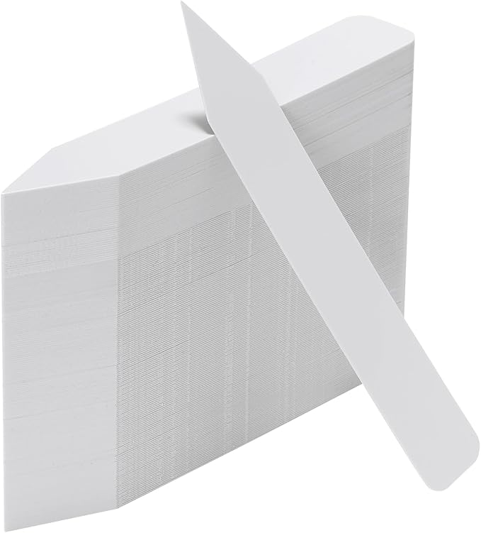 300 Pcs Plant Labels, 4 Inch Plastic Potted Plant Name Tags, Seedlings Seed Label Markers Nursery Plant Stake Tag with Bonus Marking Pen for Outdoor Indoor Garden Patio Flower Vegetable, White