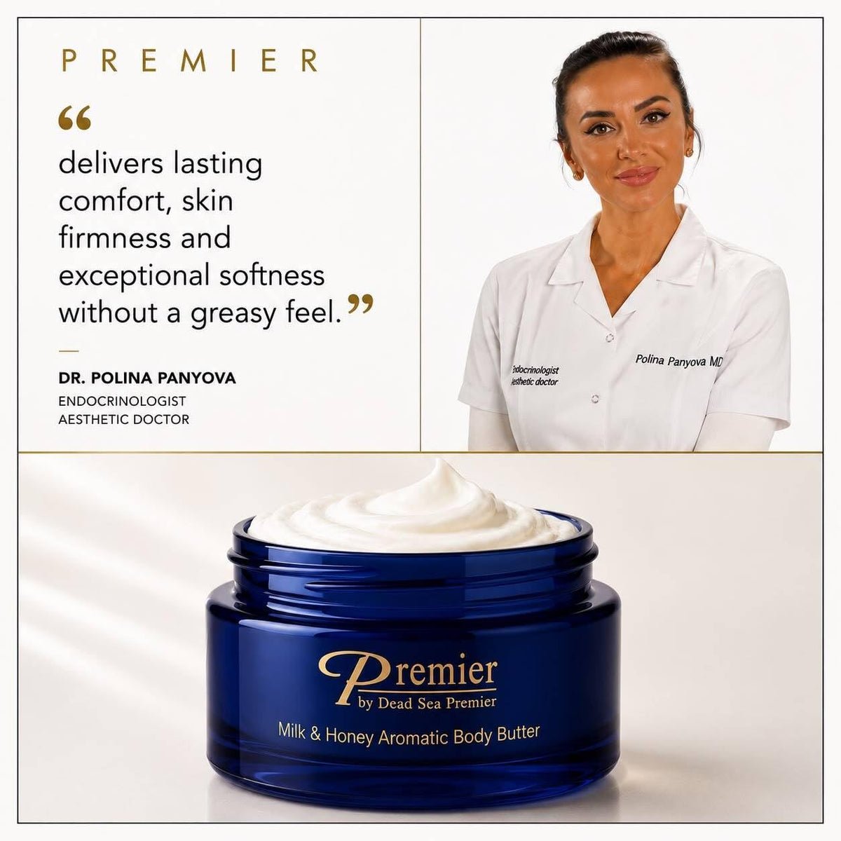 Premier Dead Sea Anti-Aging Body Cream - Milk & Honey 5.95 Fl Oz