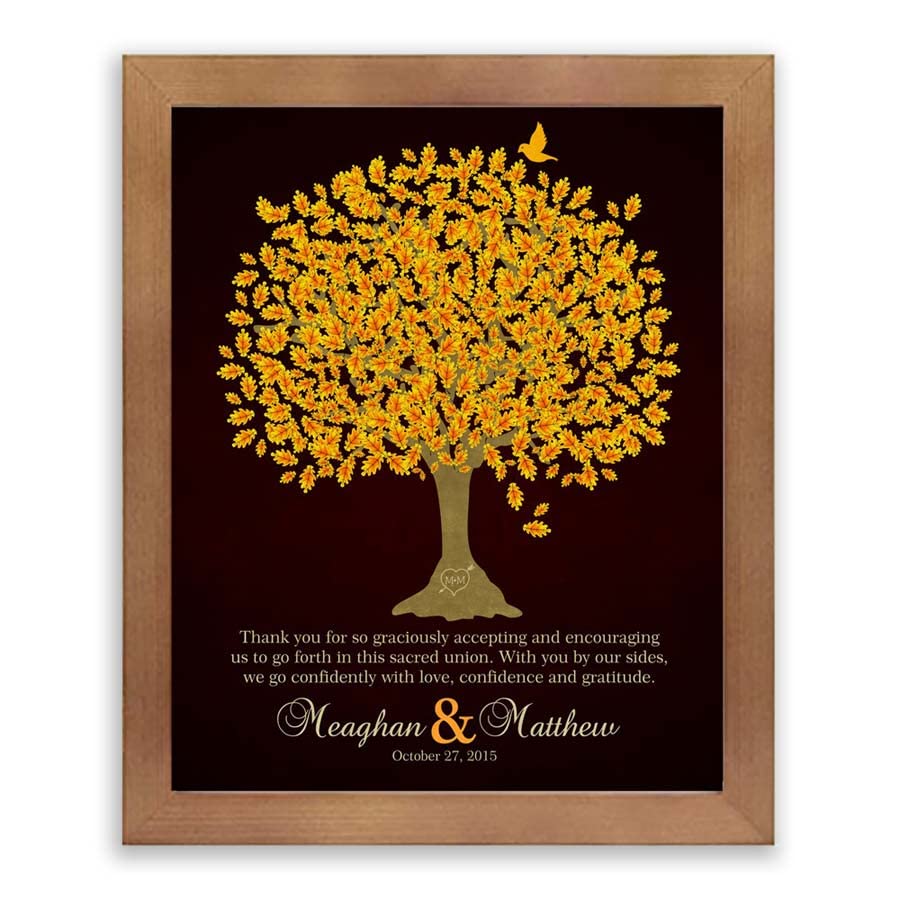 Lucky Tusk Thank You Gift For Parents Personalized Gift For Mother of Groom or Bride Family Wedding Poem Tree Gift For Mom and Dad #LT-1105,