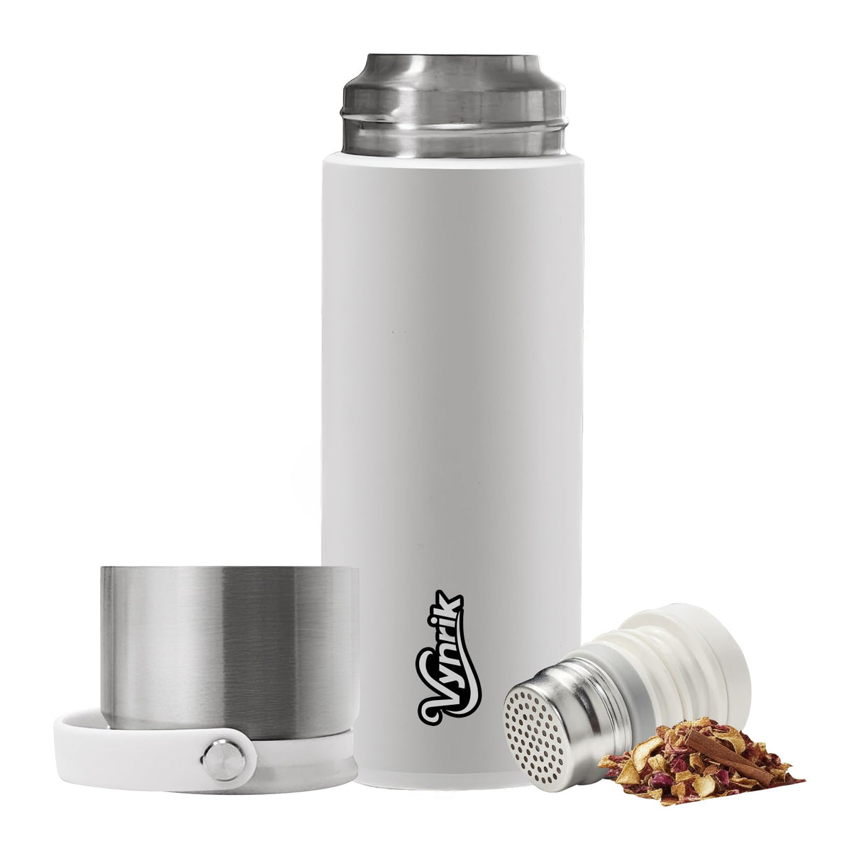 Vynrik 16 oz Stainless Steel Tea Infuser Bottle with Lid double as Tea Cup,Fruit Infuser Insulated Water Bottle,Leak Proof Travel Coffee Mug with Handle