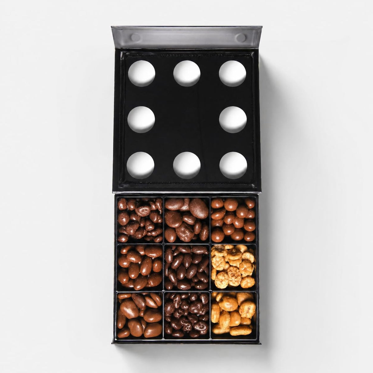 Nuts Factory Premium Chocolate Covered Nuts & Treats Gift Box, 9 Assorted Gourmet Flavors, Luxury Chocolate Gift Assortment for Birthdays, Holidays