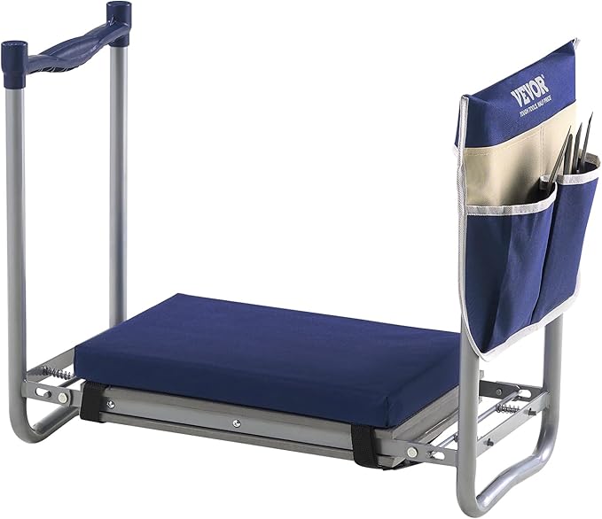 VEVOR Large Folding Garden Kneeler and Seat Heavy Duty, Widened 10" EVA Foam Pad, Portable Garden Stool with Tool Bags, Gardening Bench to Relieve Knee & Back Pain, Gifts for Seniors, Women, Parents