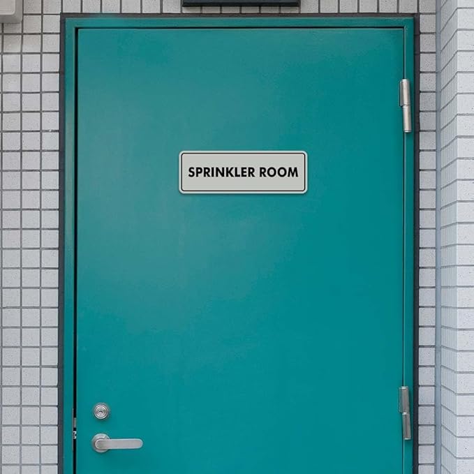 Signs ByLITA Standard Sprinkler Room Sign (White) - Small 2 Pack