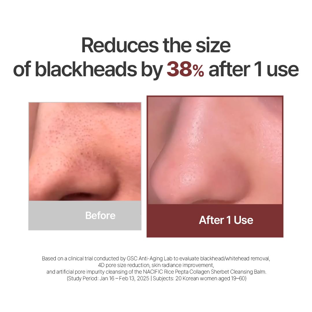NACIFIC Rice Pepta Collagen Sherbet Cleansing Balm 2.82oz. 80g Makeup Remover Korean Skincare Deep Face Cleanser Pore Purifying Non greasy