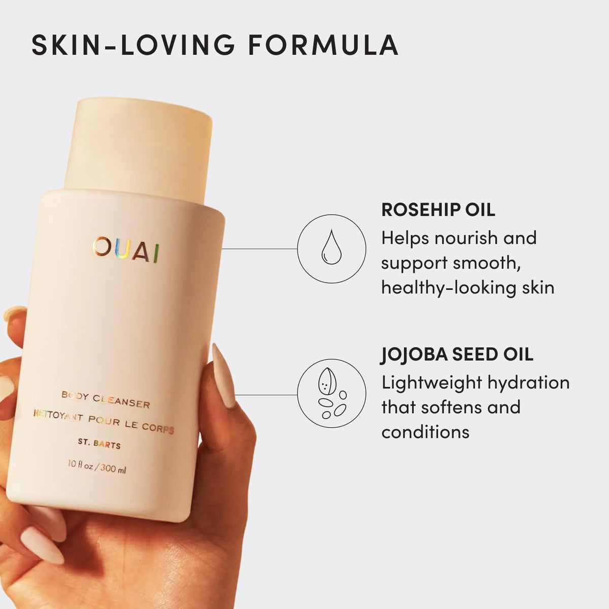 OUAI Body Cleanser - Foaming Body Wash - St. Barts (10 Fl Oz)
