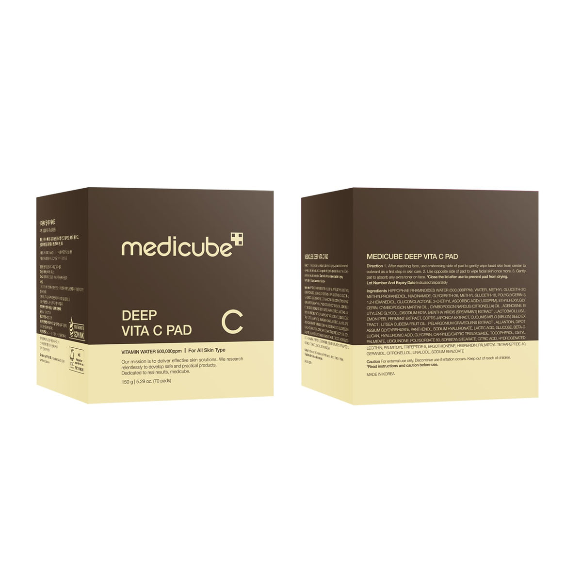 medicube Toner Pads Deep Vita C Facial Toner Pad for Uneven Skin Tone Care