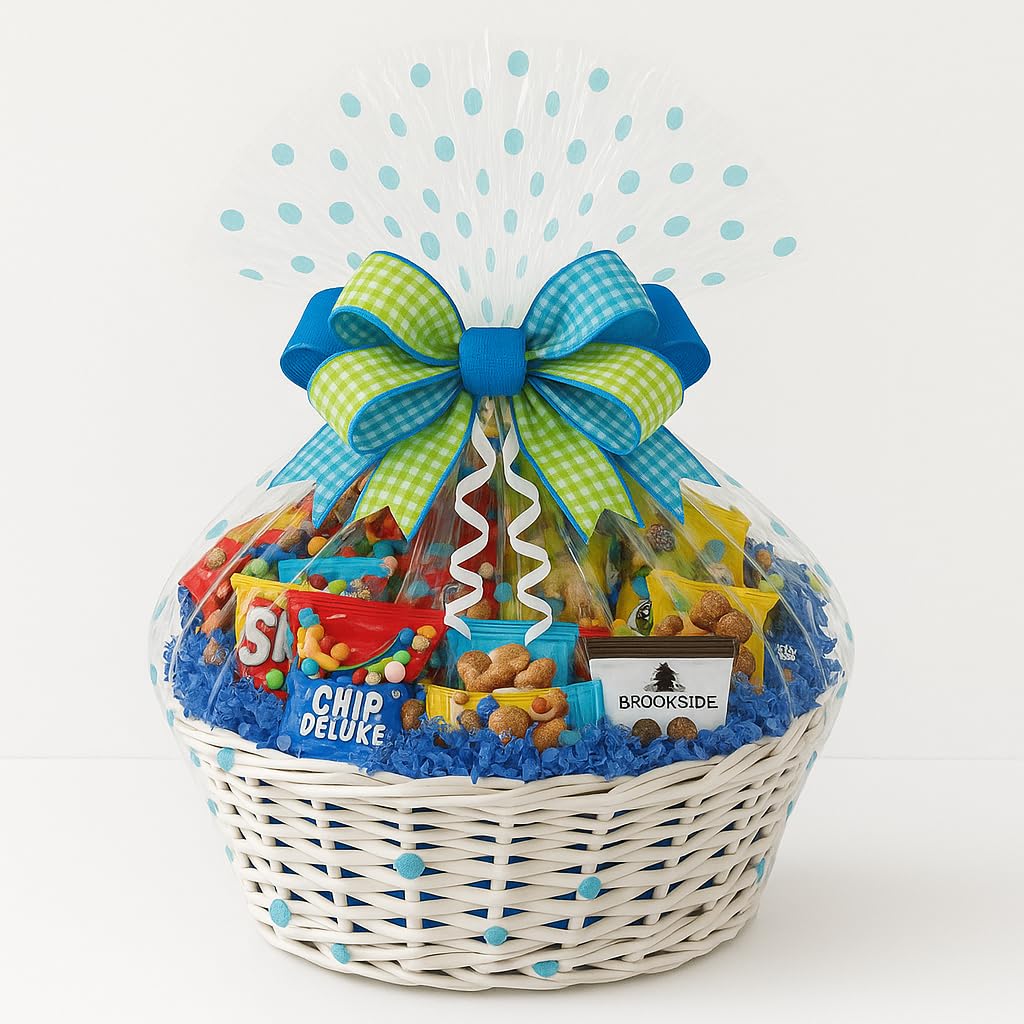 Customizable Gift Basket with Chocolates, Cookies, Snacks & Candy - Handcrafted by Mister Gift Basket - Perfect Birthday, Sympathy, Holiday, Thank