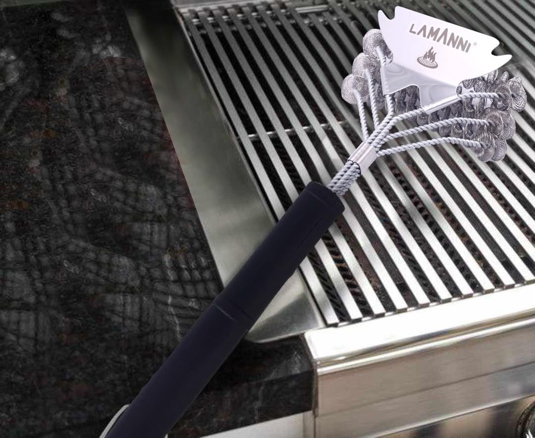 Grill Cleaner and Scraper 18” This BBQ Grill Cleaner Helps You to Scrub Your BBQ Grill Extra Strong BBQ Cleaner Accessories
