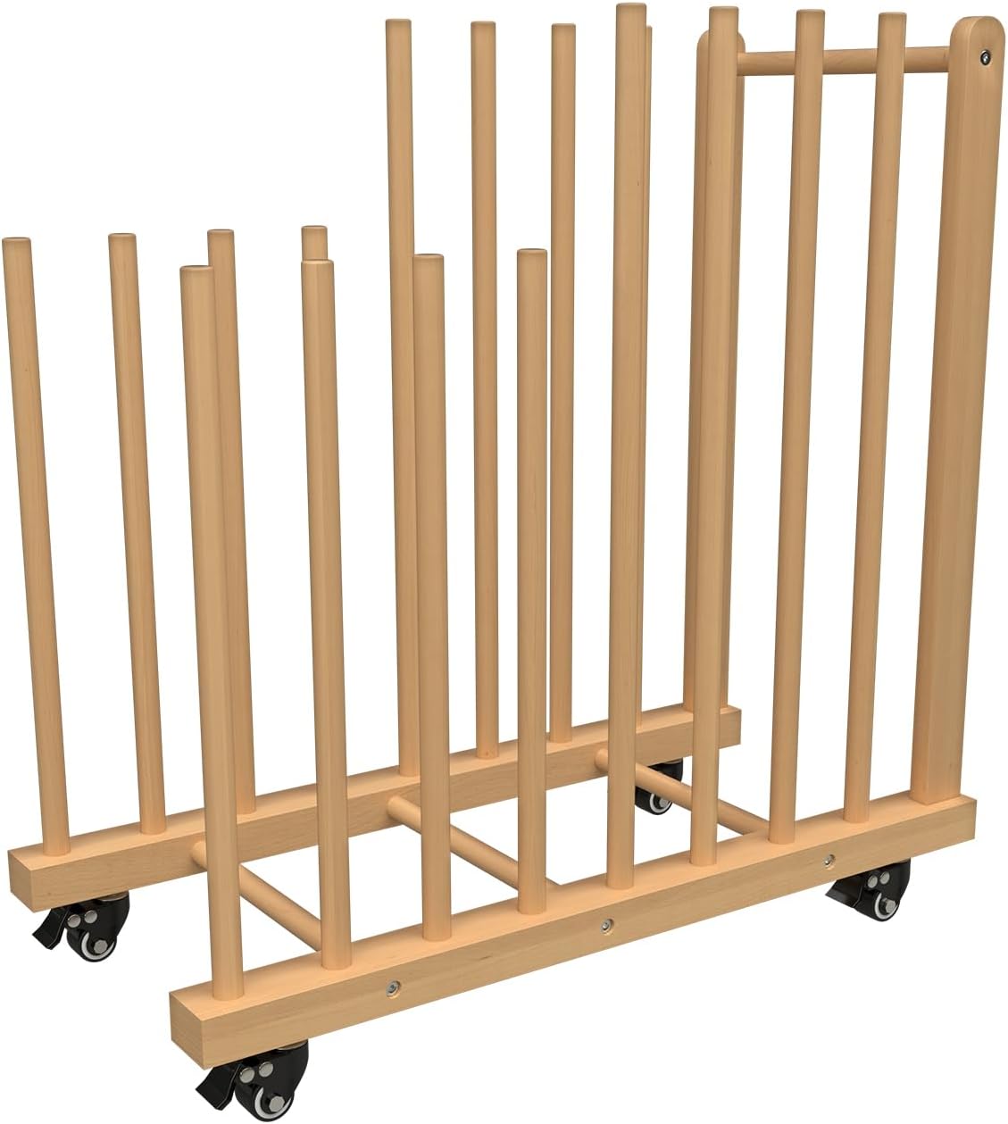 Art Storage Rack with Handle&Caster Wheels,Wooden Art Canvas Storage Stand,Art Drying Rack, Canvas Boards Rack for Drawing Board ,Art Studios,Panel,Artworks,Gallery