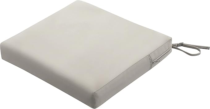 Classic Accessories 62-009-MUSHRM-EC Ravenna Seat Cushion, 21x19x5 Inch (Pack of 1), Mushroom, Chair Seat Cushion