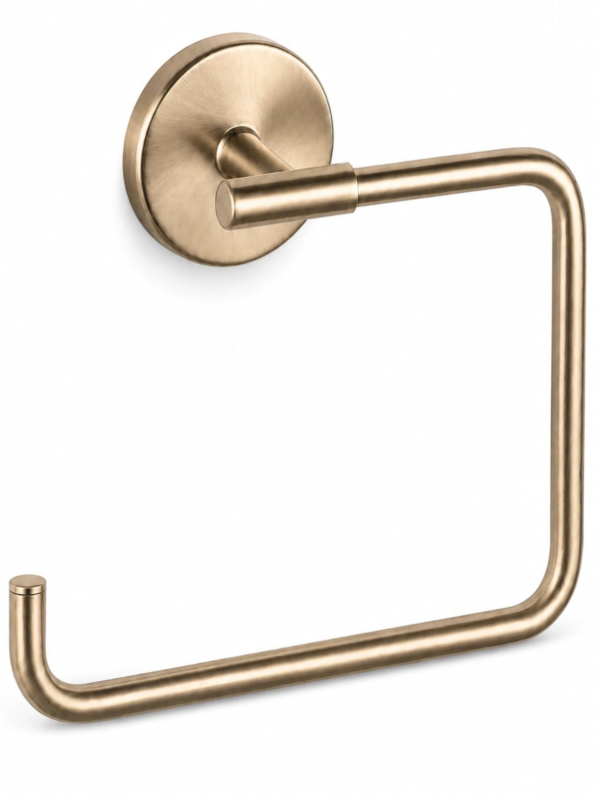 COVIXXIO Hand Towel Holder Champagne Bronze Towel Racks for Bathroom Wall Square Towel Ring Holder for Bath Towel Hanger for Kitchen, Bathroom Accessories (Squre (Screw))