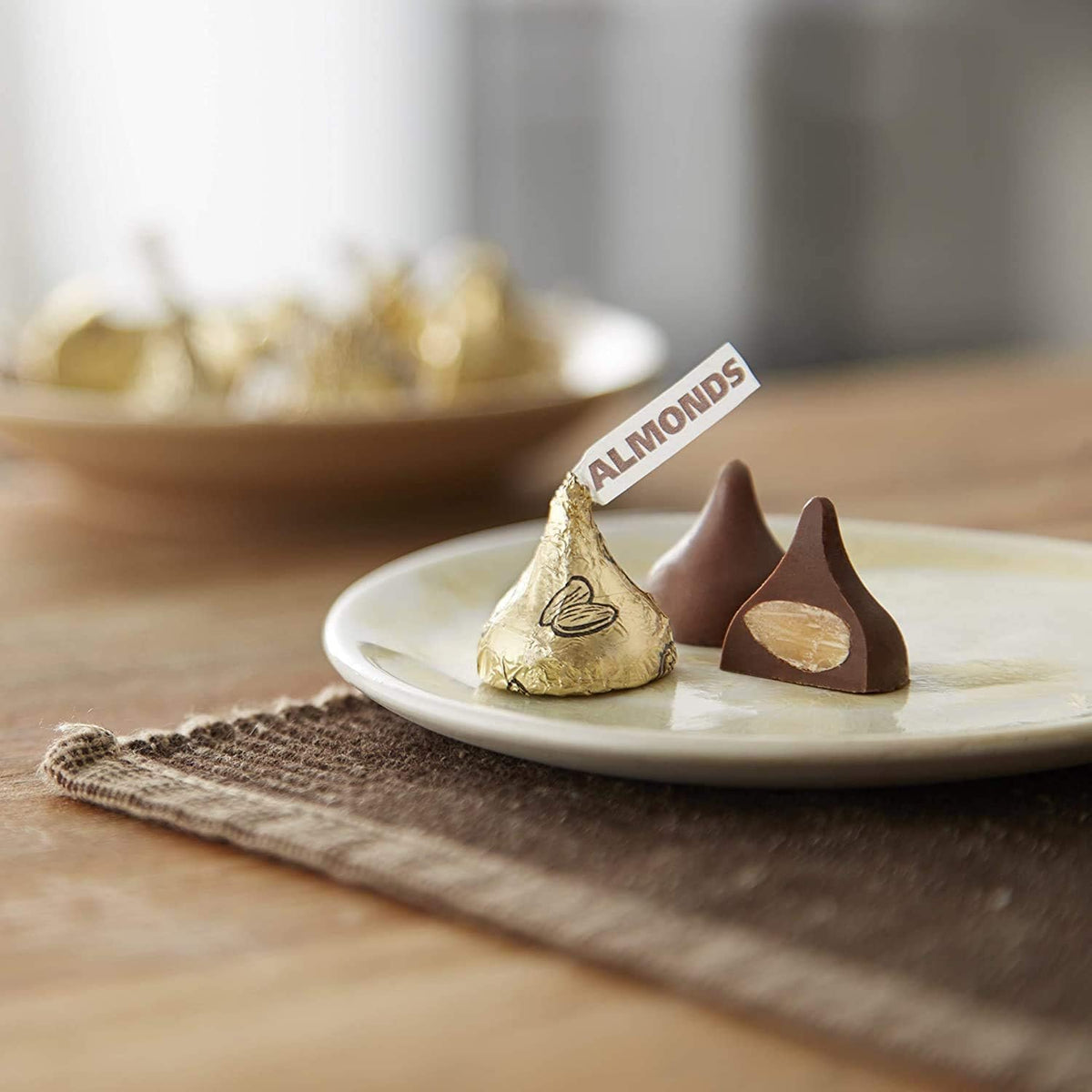 Milk Chocolate Almond Kisses Candy - 1.5 lb Bulk Bag - Chocolate Almond Kiss-Shaped Candy (Approx. 150 Pieces)