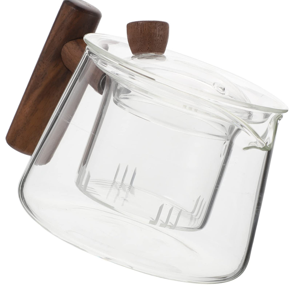 DOITOOL Clear Glass Teapot 500Ml Stovetop Tea Kettle Teapot with Side Handle for Loose Leaf Tea Blooming Flower Chinese Set Glass for Home Office