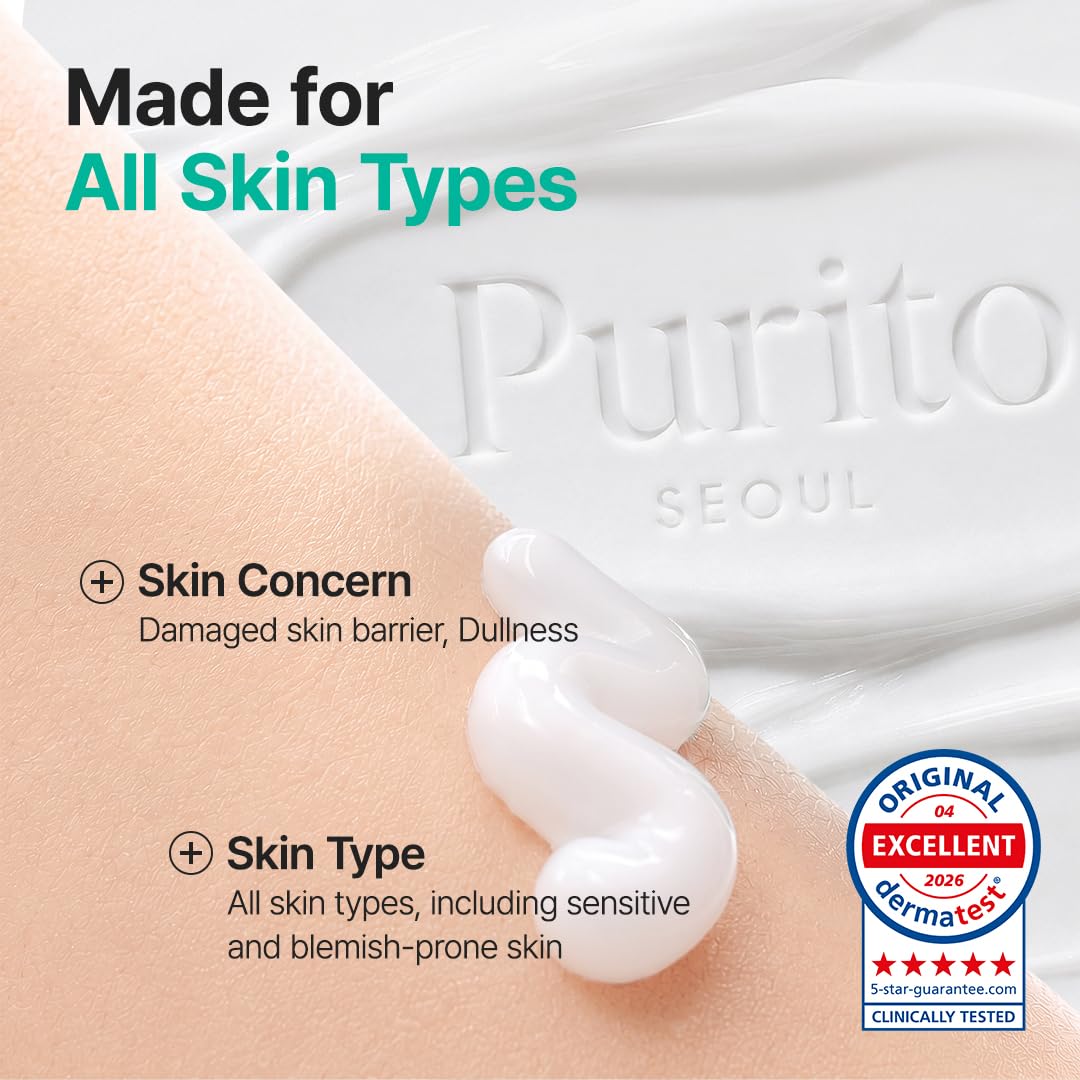 PURITO Panthenol 10% Barrier Cream for Sensitive Skin, 3.38 fl.oz