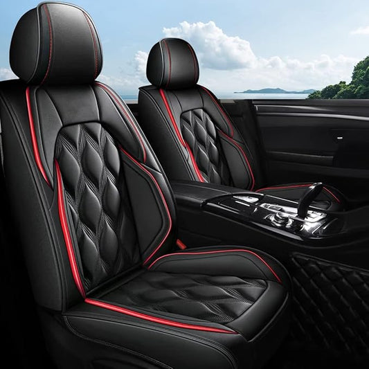 AOMSAZTO Car Seat Covers,Full Set 5 Seats Custom Fit for Honda CR-V 2015-2025 2026,Leather Car Seat Cover Seat Cushion Protector,Airbag Compatible Waterproof Black