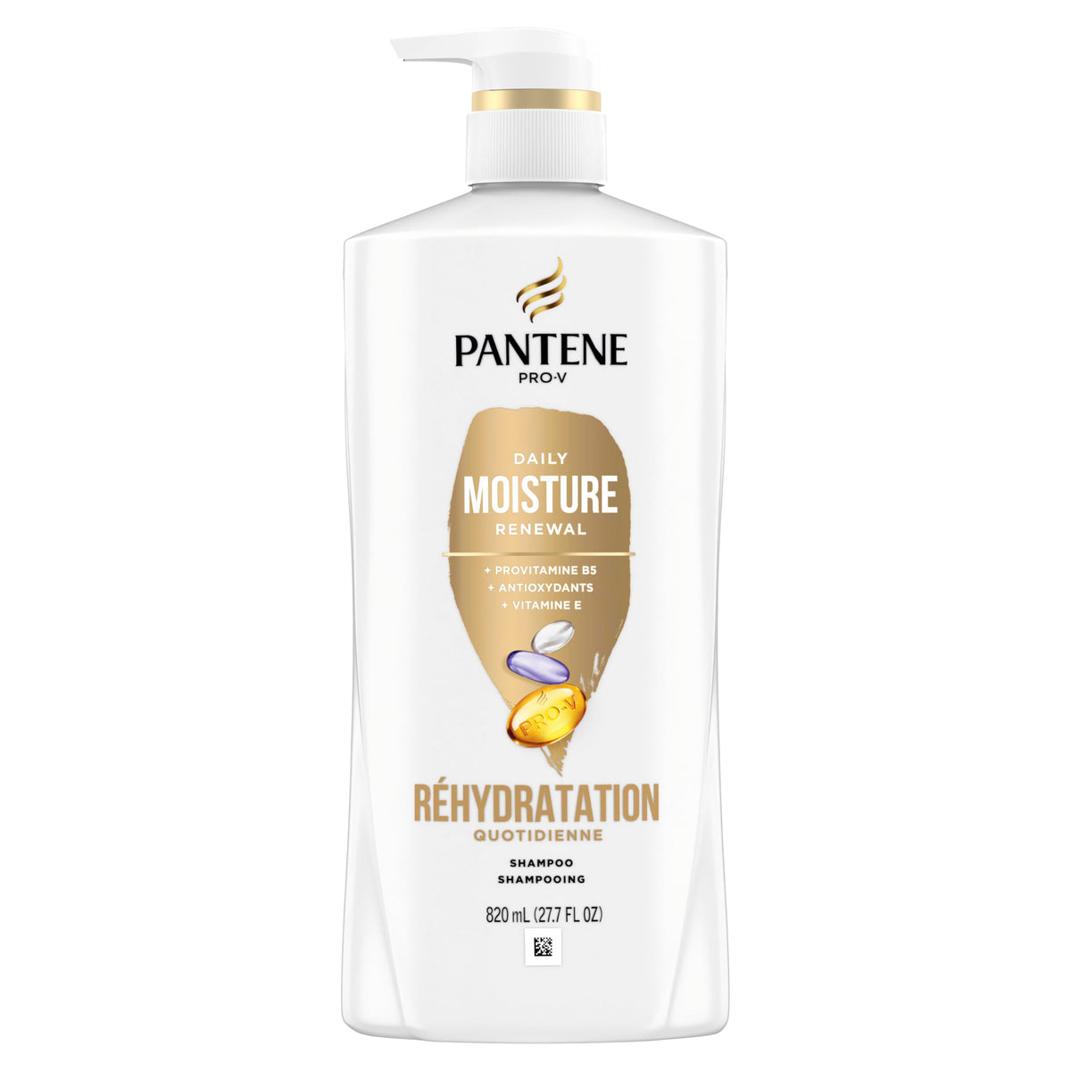 Pantene Shampoo & Conditioner Set, Daily Moisture Renewal with Vitamin E - Pro-V Nutrients for Dry, Color-Treated, Straight to Curly Hair, 72-Hour Hydration & Softness, Twin Pack, 52.8 Oz Total