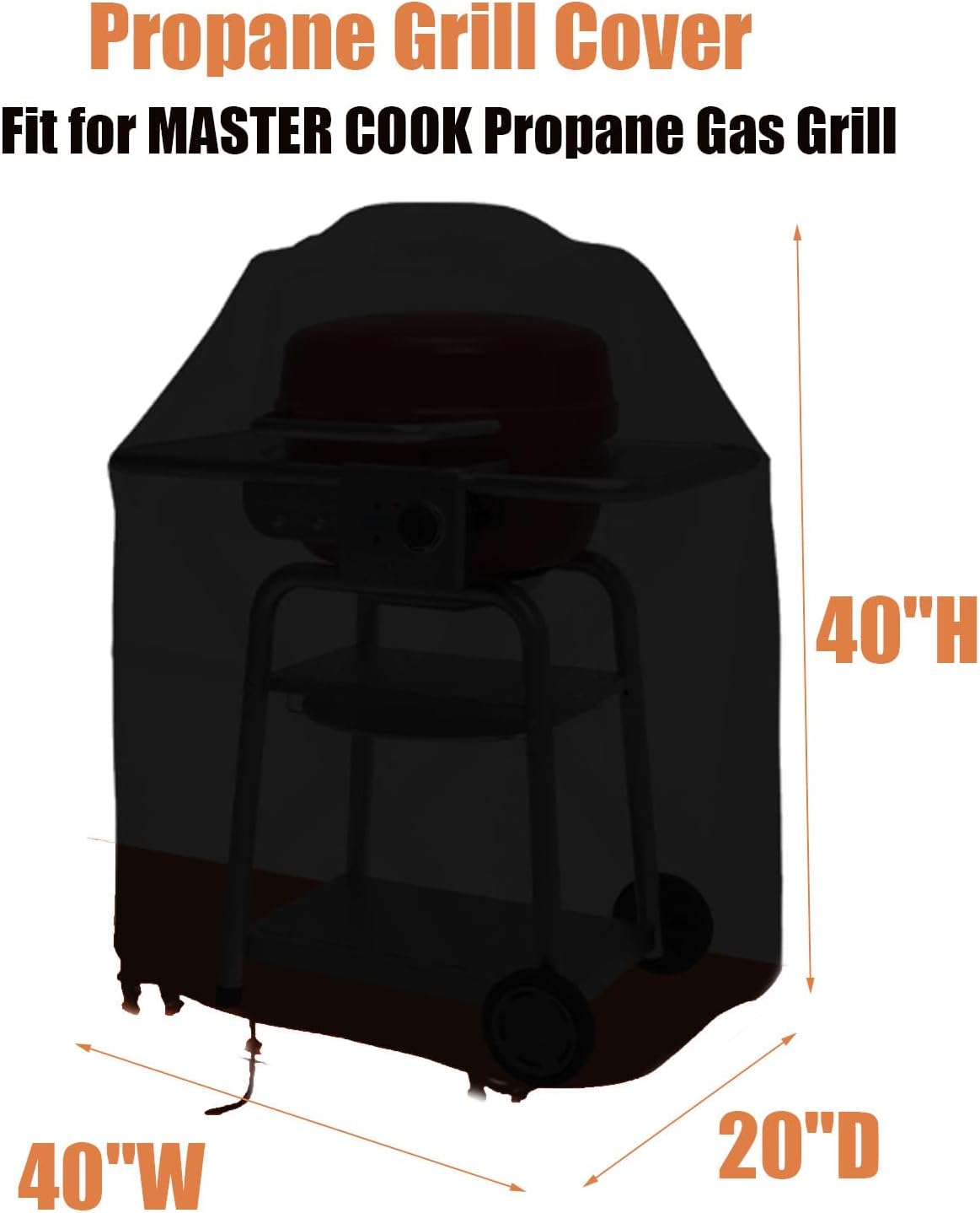Grills Cover for Master Cook Propane Gas Grill, Waterproof Outdoor Barbecue Grill Covers - 20" D x 40" W x 40" H