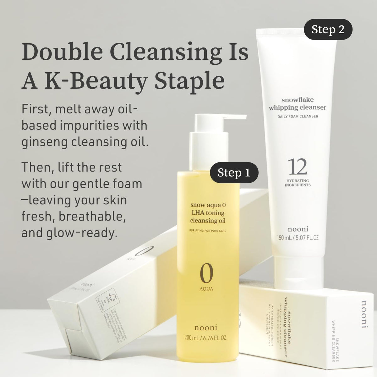 NOONI Snow Aqua 0 LHA Toning Cleansing Oil - Makeup Blackhead Remover
