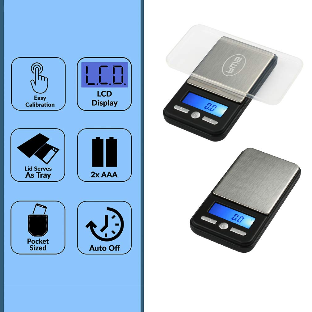 American Weigh Scales Digital Pocket Scale AC Series 650g x 0.1g | High Precision 0.1g Accuracy Mini Gram Scale for Kitchen, Lab, Jewelry, Coin Scale, Small Digital Gram Scale Portable Travel Scale