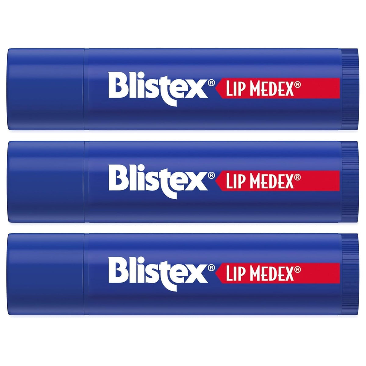 Blistex Lip Medex Medicated Lip Balm, 24 Hr Moisture, 0.15 oz, 3 Count