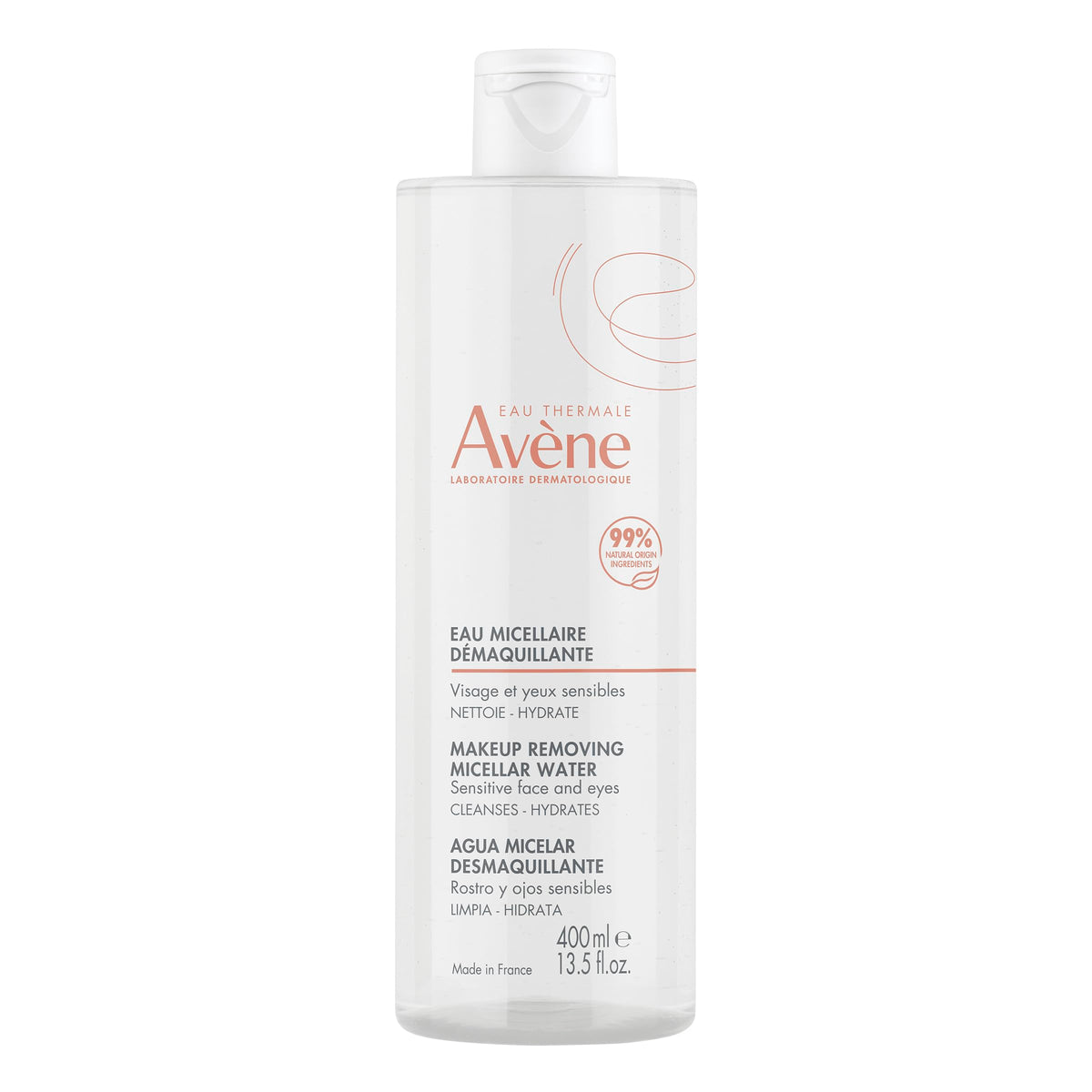 Avène Micellar Water 3-in-1 Makeup Remover & Cleanser, 13.5 fl oz