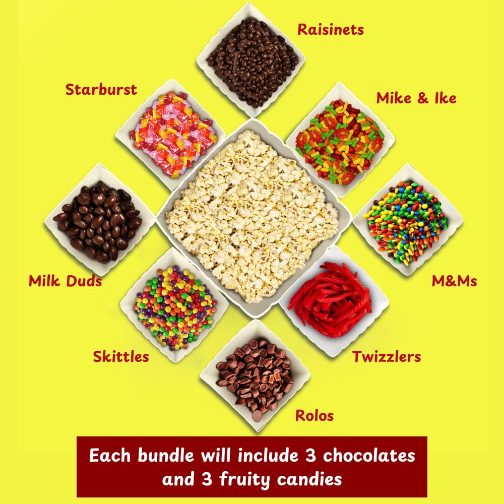 Movie Night Popcorn and Candy Gift Basket with 1 Movie Night Gift Card - Delicious Snacks and a Fun Movie Experience - Friendly Treats for the Whole