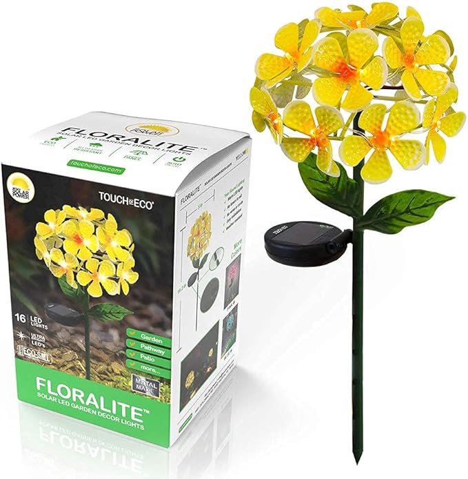 Solar LED Metal Flower Stake Light - Perfect for Your Garden, Patio, Walkway, or Outdoor Living Area - Includes 1 Flower Light