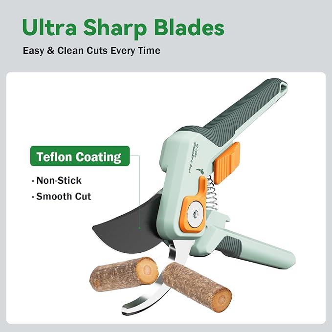 PrunePro Pruning Shears Gardening Scissors Set Professional Hand Pruner Sharp Stainless Steel Blade Garden Scissors Plant Flower Garden Clipper
