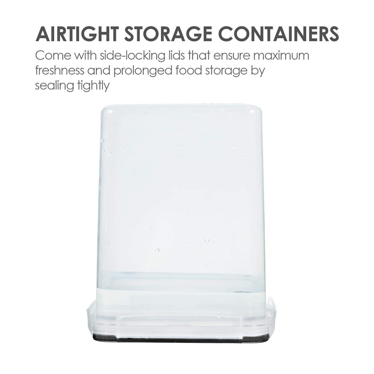 Vtopmart 5.2L Flour Sugar Storage Containers, 4 PCS, Black