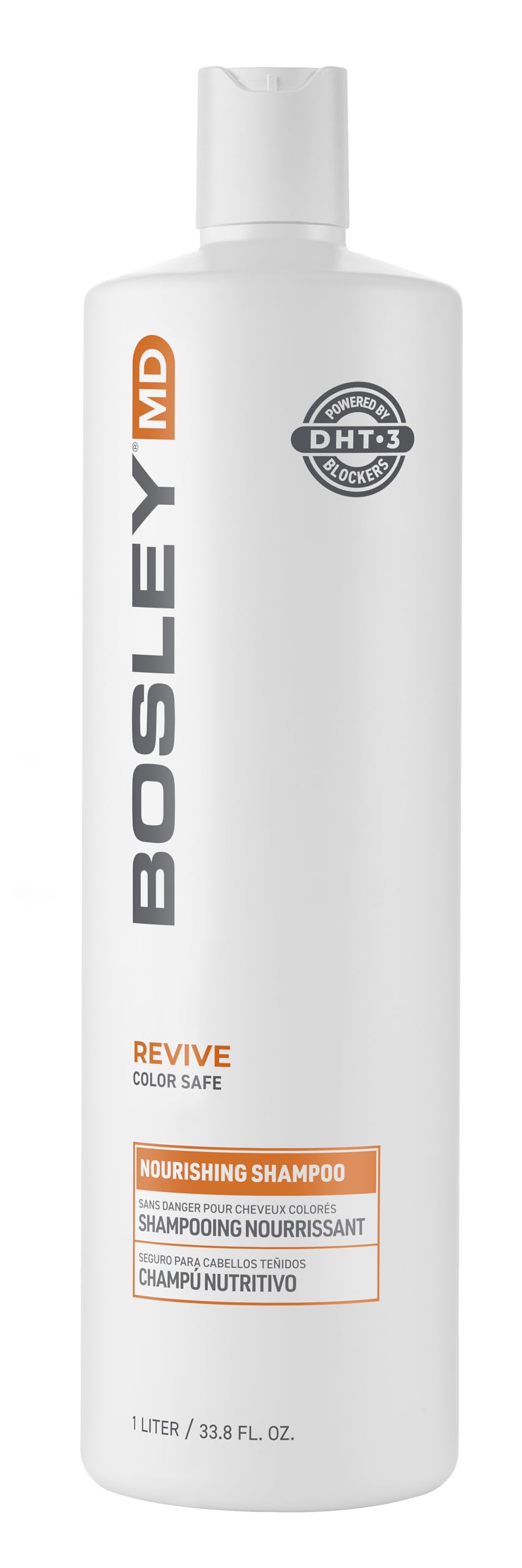 BosleyMD BosRevive Nourishing Shampoo for Thinning Hair (Color Safe) – DHT Blocker, Sulfate-Free, Vegan Formula with Biotin, Saw Palmetto & Rosemary – Strengthens & Volumizes – 33.8 Fl Oz