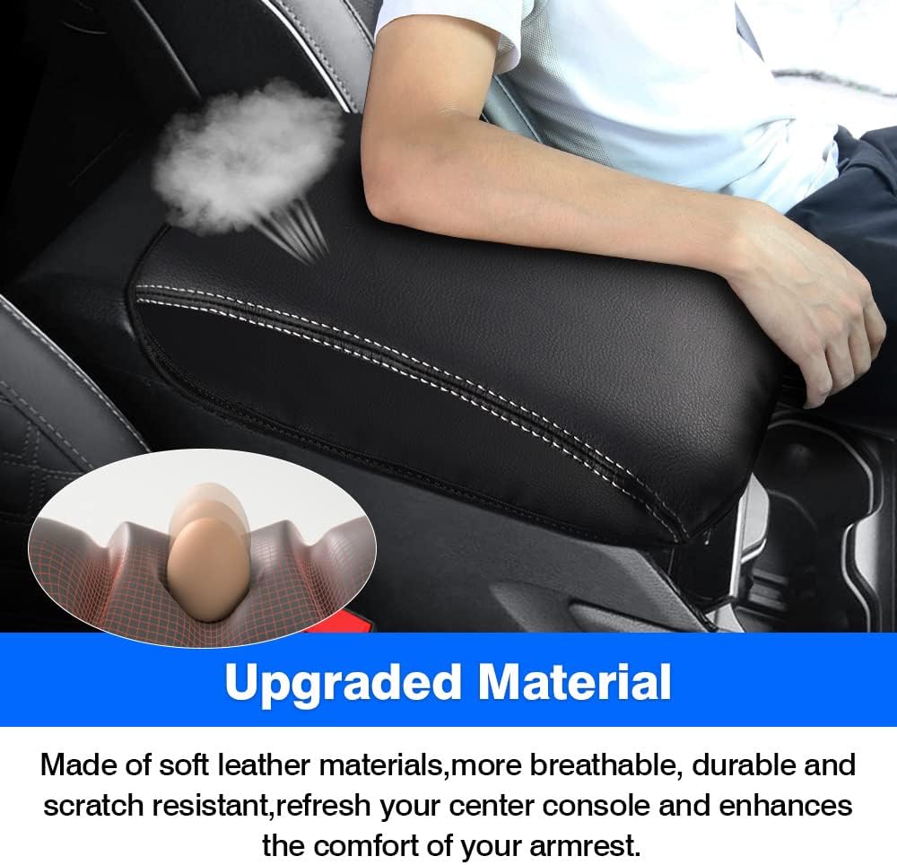 Autorder Center Console Armrest Cover for 2021-2025 2026 Jeep Grand Cherokee L Accessories Armrest Cover Anti-Scratch Middle Console Pad Leather Armrest Protector