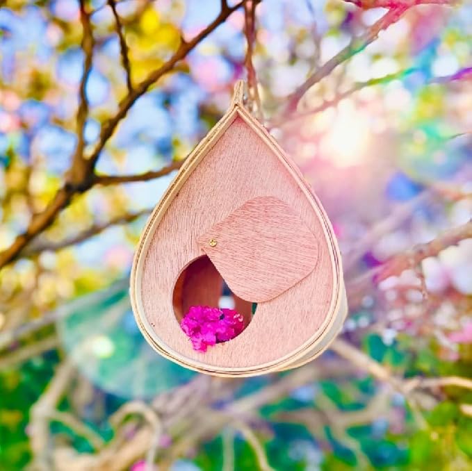 Pollinating Palace-Wooden Hanging Butterfly House, Natural Habitat to Attract Butterflies to Your Garden and Yard