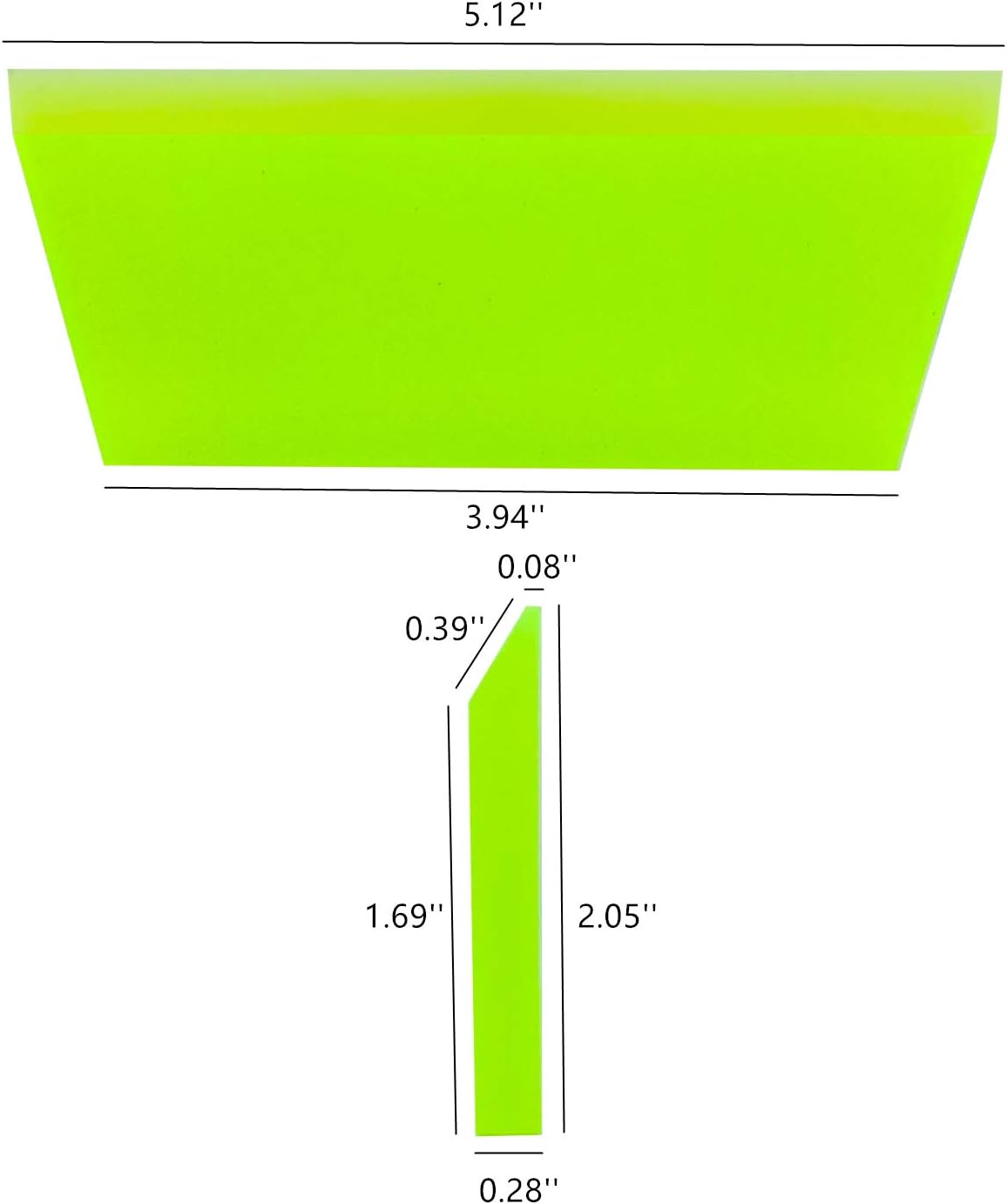 CARTINTS 2pack Squeegee Blades Replacement Rubber Squeegee, 5.1x 2 inch, for Cleaning Glass, Shower Door and Car Windows and Screen Printing,Green