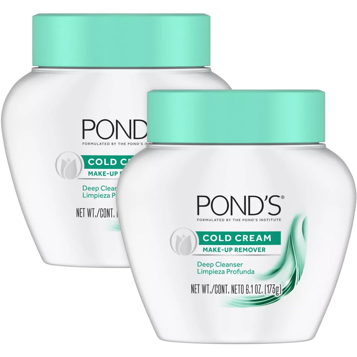 Pond’s Cold Cream Make-Up Remover, Deep Cleanser 2-Pack – Non-Comedogenic, Hypoallergenic, Dermatologist-Tested, 6.1 Oz Ea
