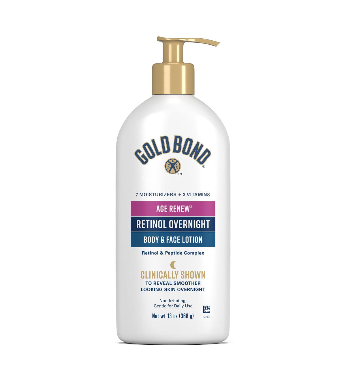 Gold Bond Age Renew Retinol Overnight Body & Face Lotion, 13 Oz
