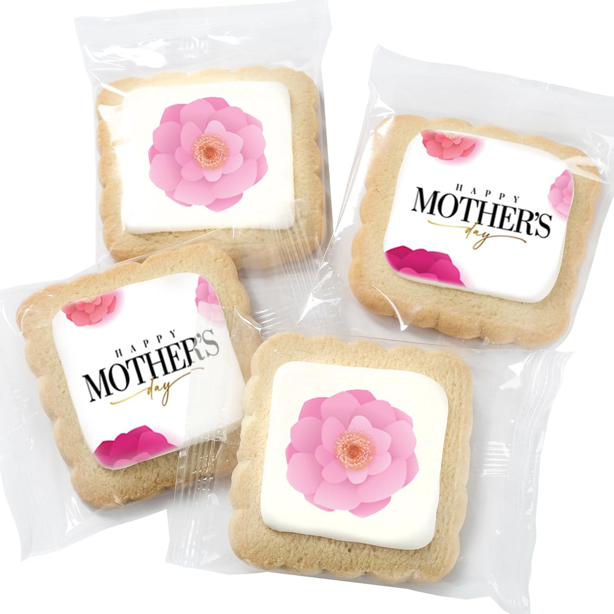Mother's Day Cookies Party Favors bulk 24 Pack Gift INDIVIDUALLY WRAPPED For Mom Mother | Decorated Sugar Cookies Food Gift Basket