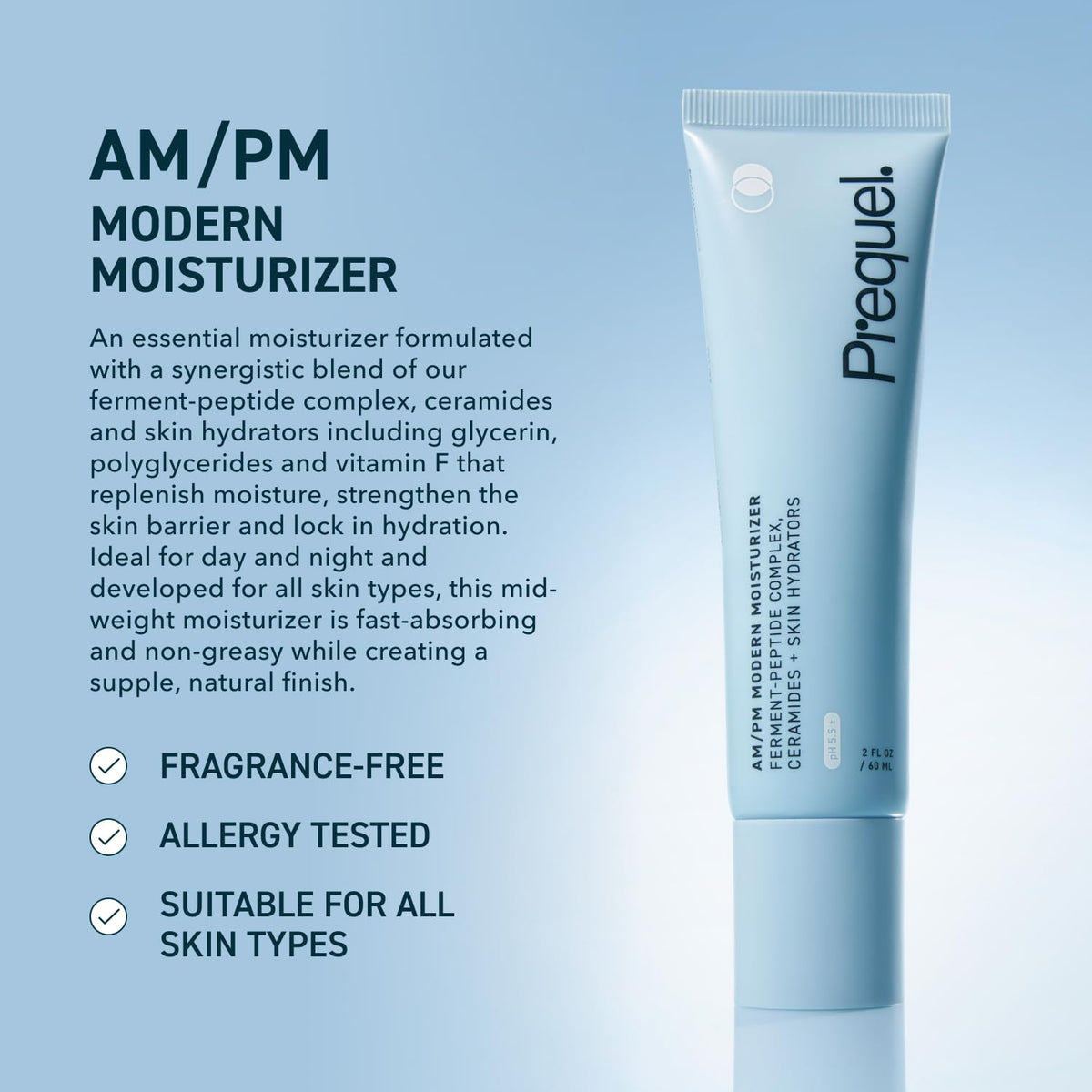 Prequel Skin Face Moisturizer Peptide Cream With Ceramides Glycerin Barrier