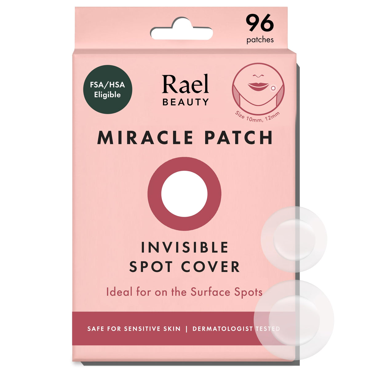 Rael Miracle Invisible Spot Cover Hydrocolloid Acne Pimple Patches (96 Ct)
