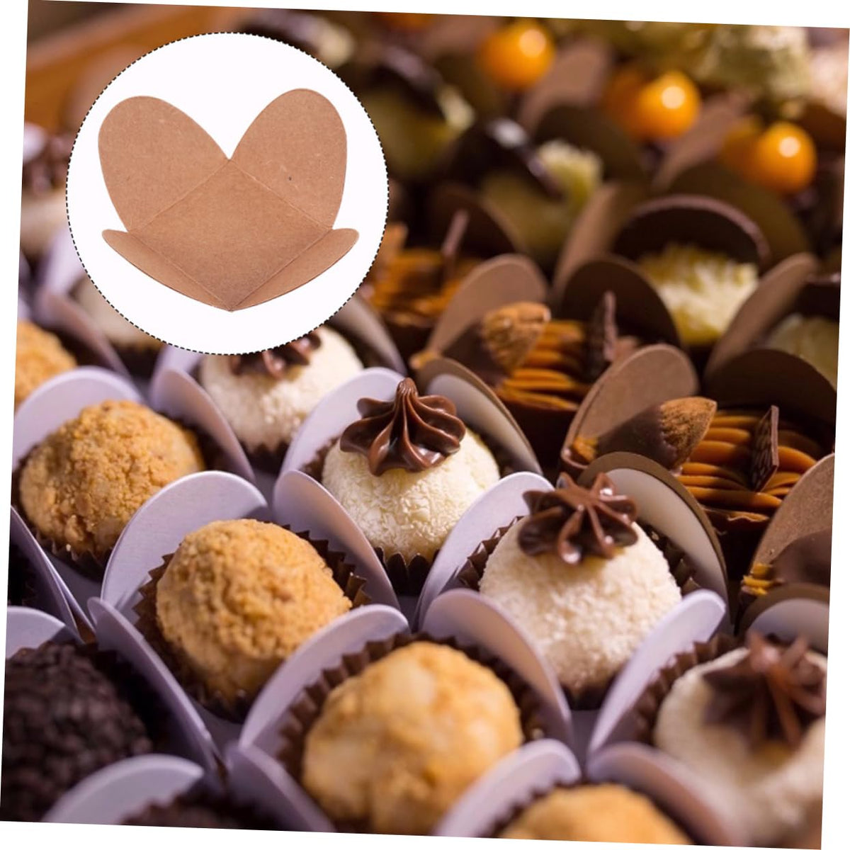 HAKIDZEL 150pcs Chocolate Candy Cups Truffle Wrappers for Packaging Desserts Paper Liners for Party Favors Weddings and Events for Chocolate