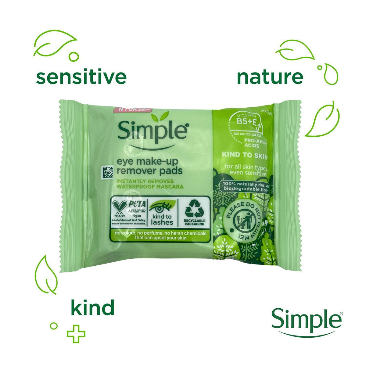 Simple Eye Makeup Remover Pads Makeup Remover 30 count