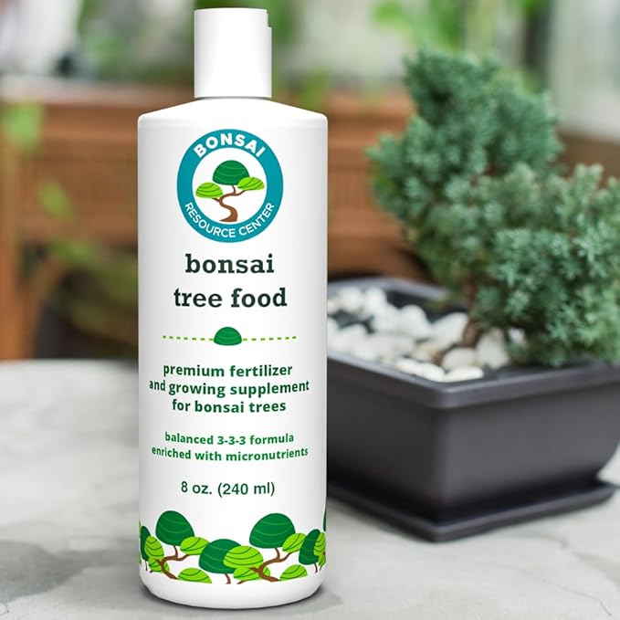 Bonsai Tree Food | Premium, Gentle Liquid Fertilizer for Healthy Growth, Strong Stems and Beautiful Blooms | 3-3-3 Balanced NPK Concentrate | Made in USA | 8 oz (240 ml)