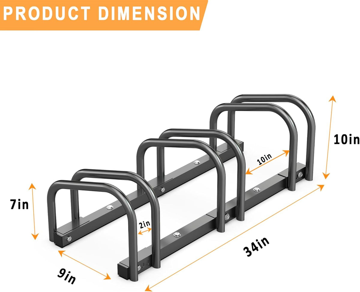 Ultrawall Bike Storage Rack for Garage, 3 Bikes Floor Bike Stand, Bicycle Parking Stand Rack for Indoor/Outdoor, Fit 22-28" Wheel Tire Width 2.1"