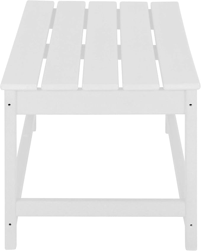 WO Home Furniture Adirondack Chairs Table Set of 3 PCS Outdoor Folding Chairs Coffee Table Weather/UV Resistant for Lawn, Garden, Bon Fire, Balcony (White)
