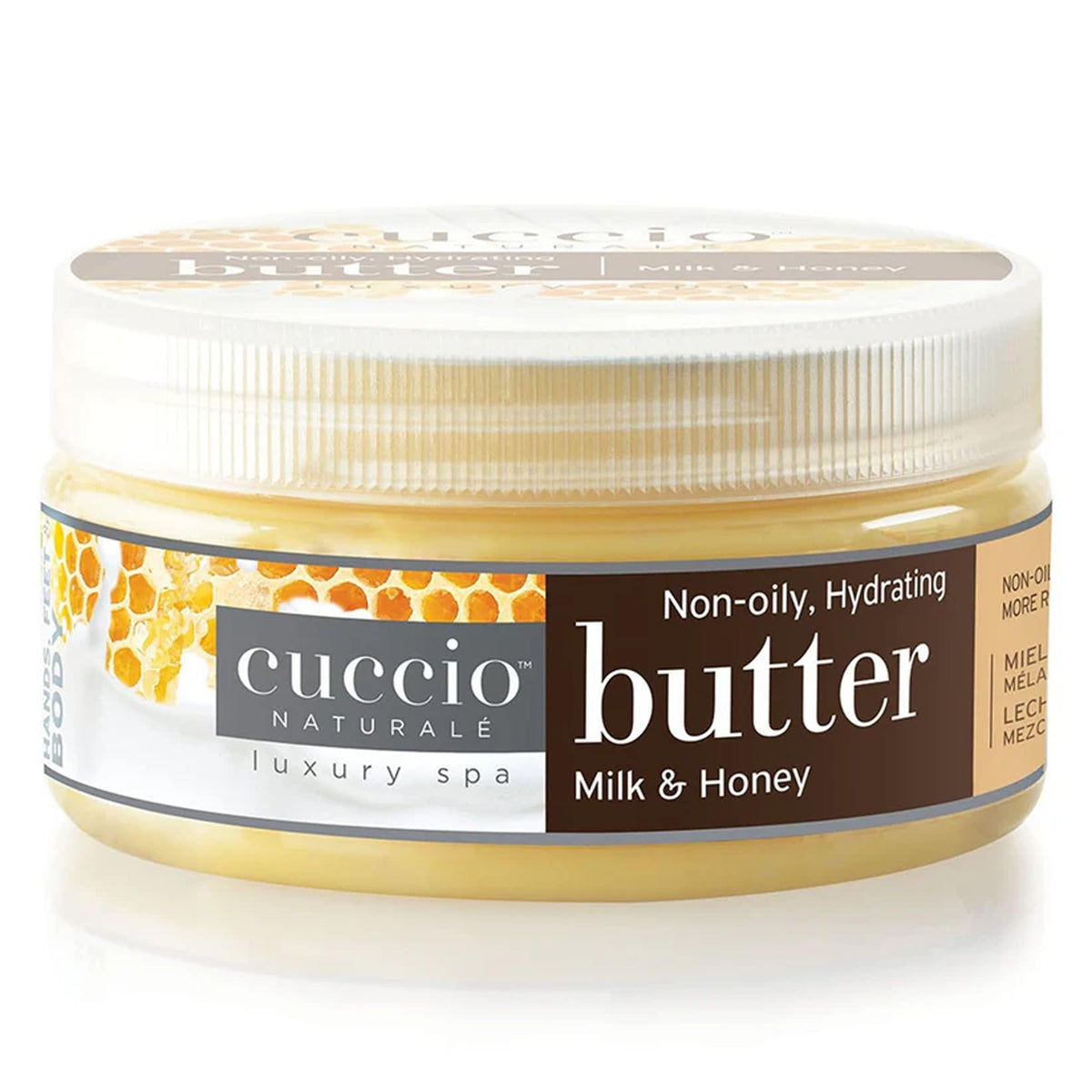 Cuccio Hand, Body & Foot Lotion - Milk & Honey Butter Blend - Ultra-Hydrating, Non-Greasy Moisturizer For Silky Smooth Skin - 8