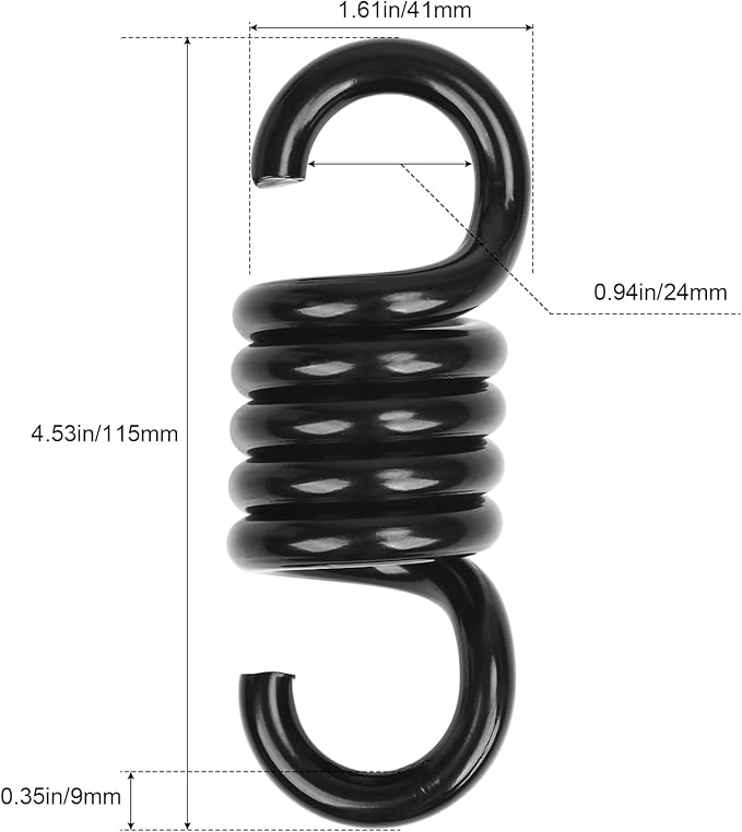 Spring Porch Hook for Hammock Swing Chair Hanging Suspension,880lbs Weight Capacity,Black