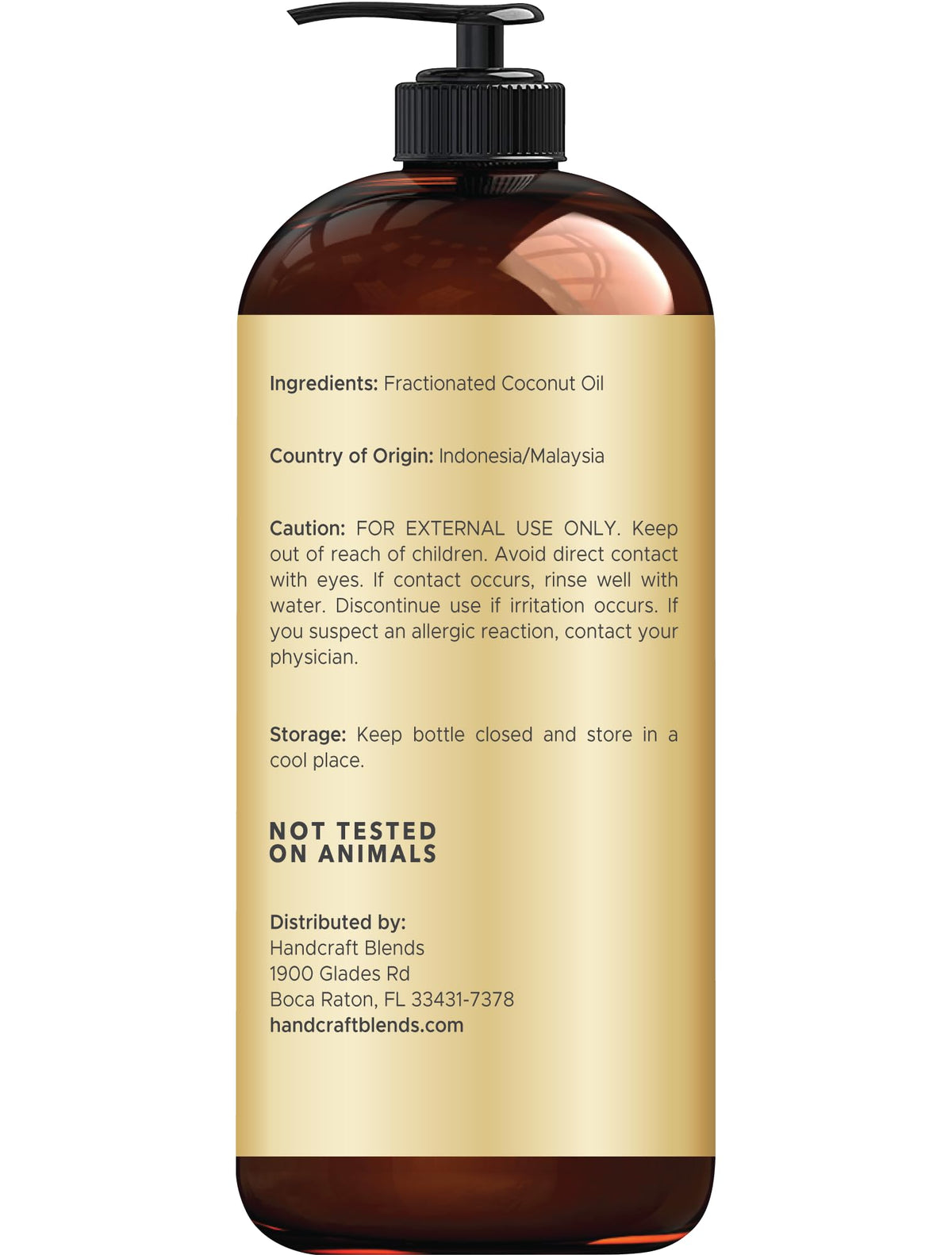 Handcraft Blends Fractionated Coconut Oil - 16 Fl Oz