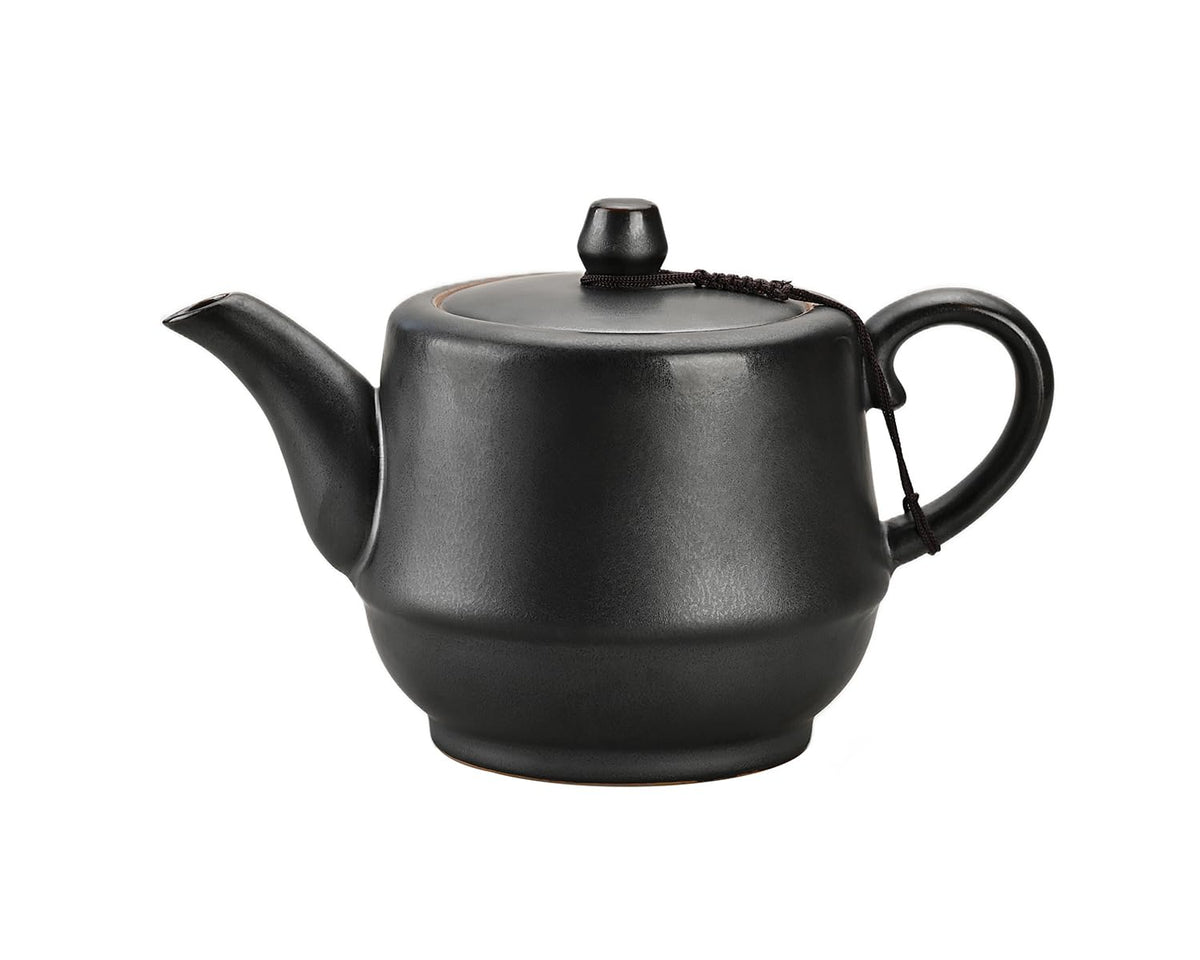 Rural Style Ceramic Teapot with Stainless Steel Infuser 16 OZ Black