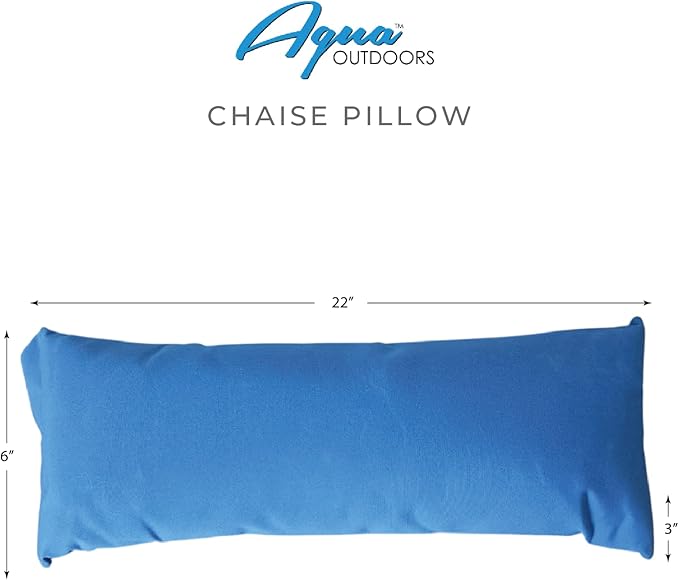 Aqua Outdoors in-Pool DEEP Ledge Chaise Set - Two Chaises - Two Headrest Pillows - Chaise Risers and One Large in Pool Side Table - for ledges 9"-14" inches Deep (White Granite-Navy)