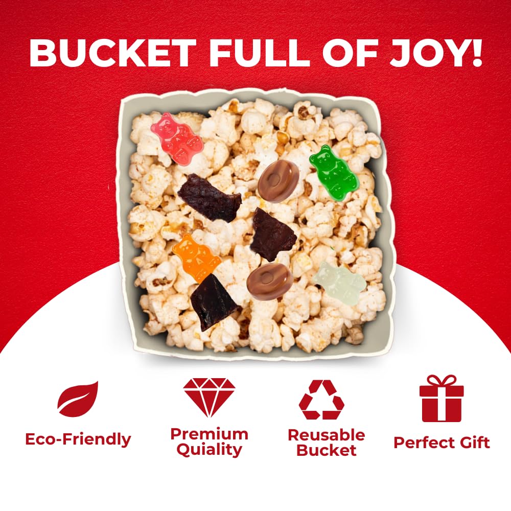 Movie Night Popcorn and Candy Gift Basket - Keto Cravings Gift Basket - Perfect for a Cozy and Fun Evening at Home or the Theater with Family