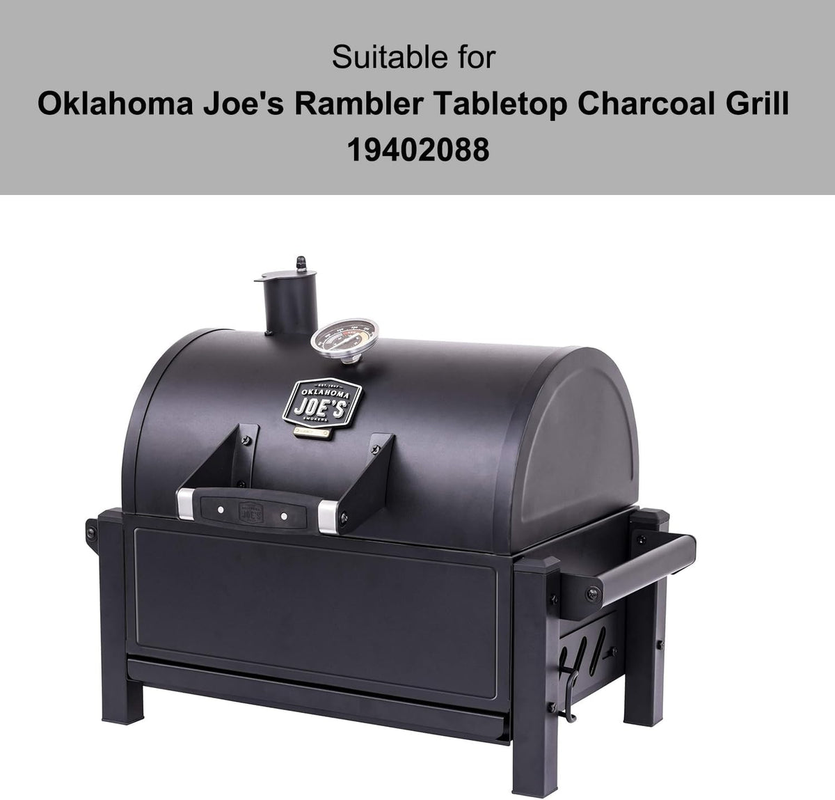 Charcoal Grill Cover for Oklahoma Joe's Rambler Tabletop Grill 19402088 7388393P06 600D Polyester Heavy Duty Waterproof